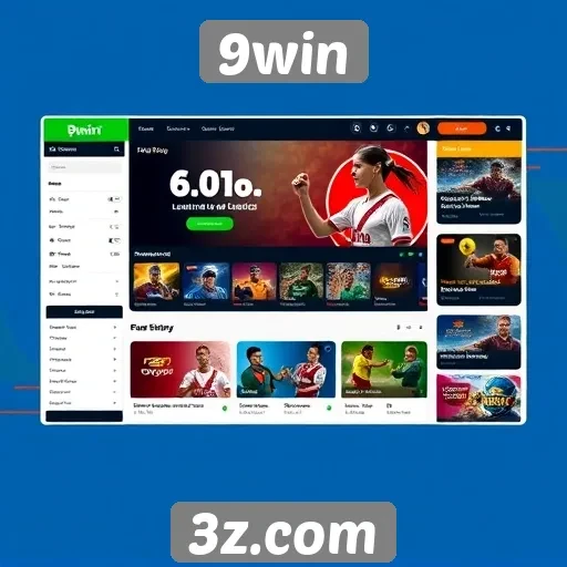 Interface do site 9win é intuitiva e amigável